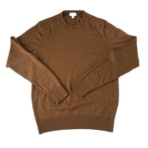Uniqlo Women's Lightweight Wool Pullover Crew Neck Sweater Brown Tag Size XS